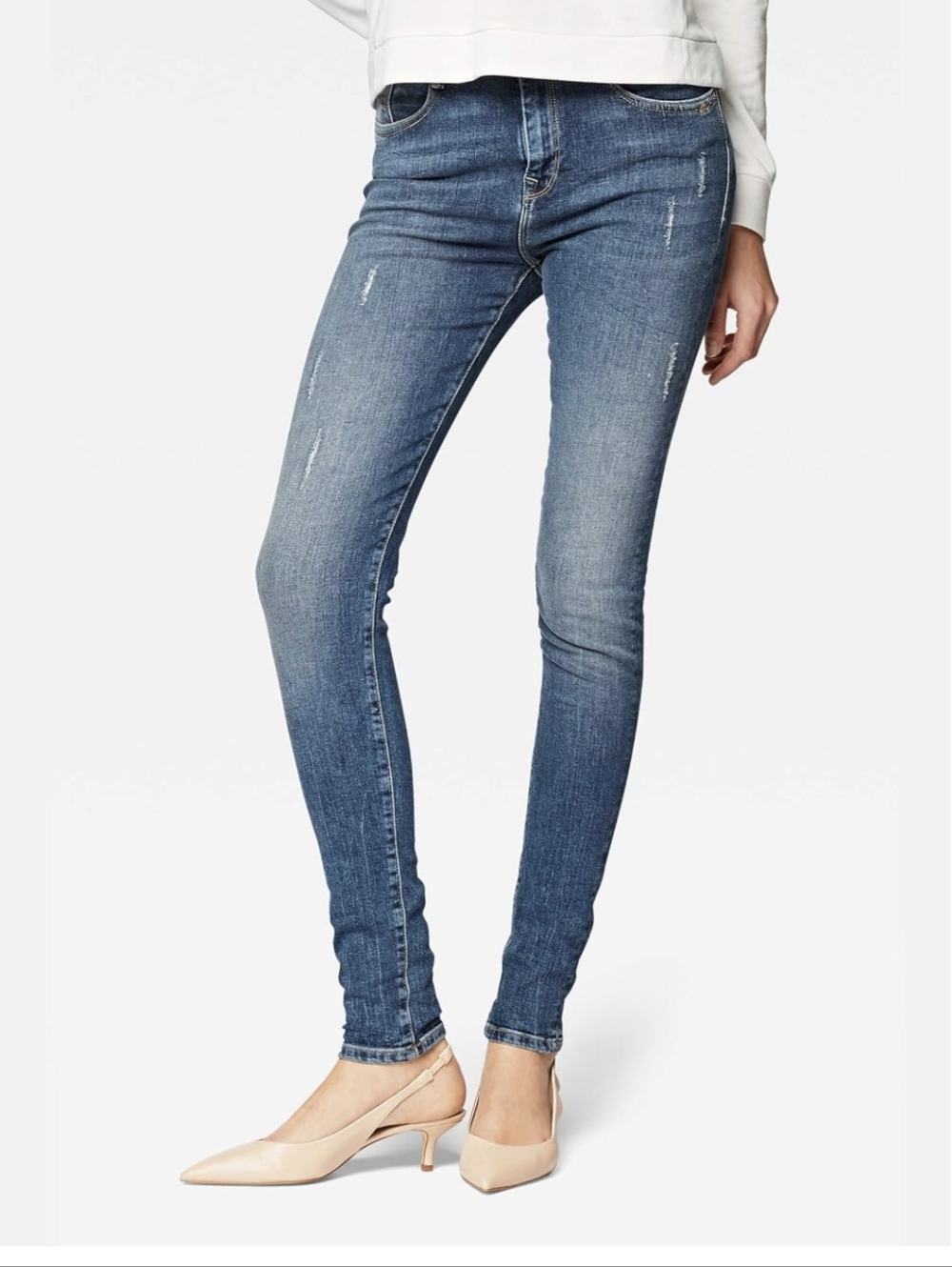 Mavi Lucy Super High Rise Super Skinny Denim Blue Jeans Mid Wash Womens 25/28 - Picture 9 of 12